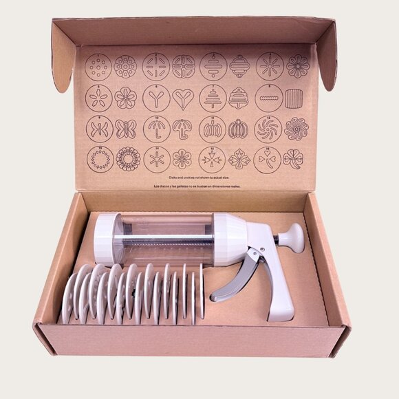 Pampered Chef Cookie Press 1525 Complete 16 Discs Original Box - Picture 2 of 3